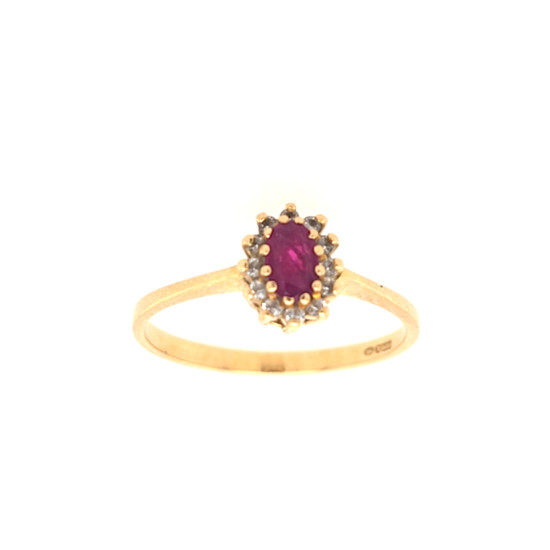 Pre Owned 18ct Ruby and Diamond Cluster Ring ZV926 Pre Owned 18ct Ruby and Diamond Cluster Ring ZV926